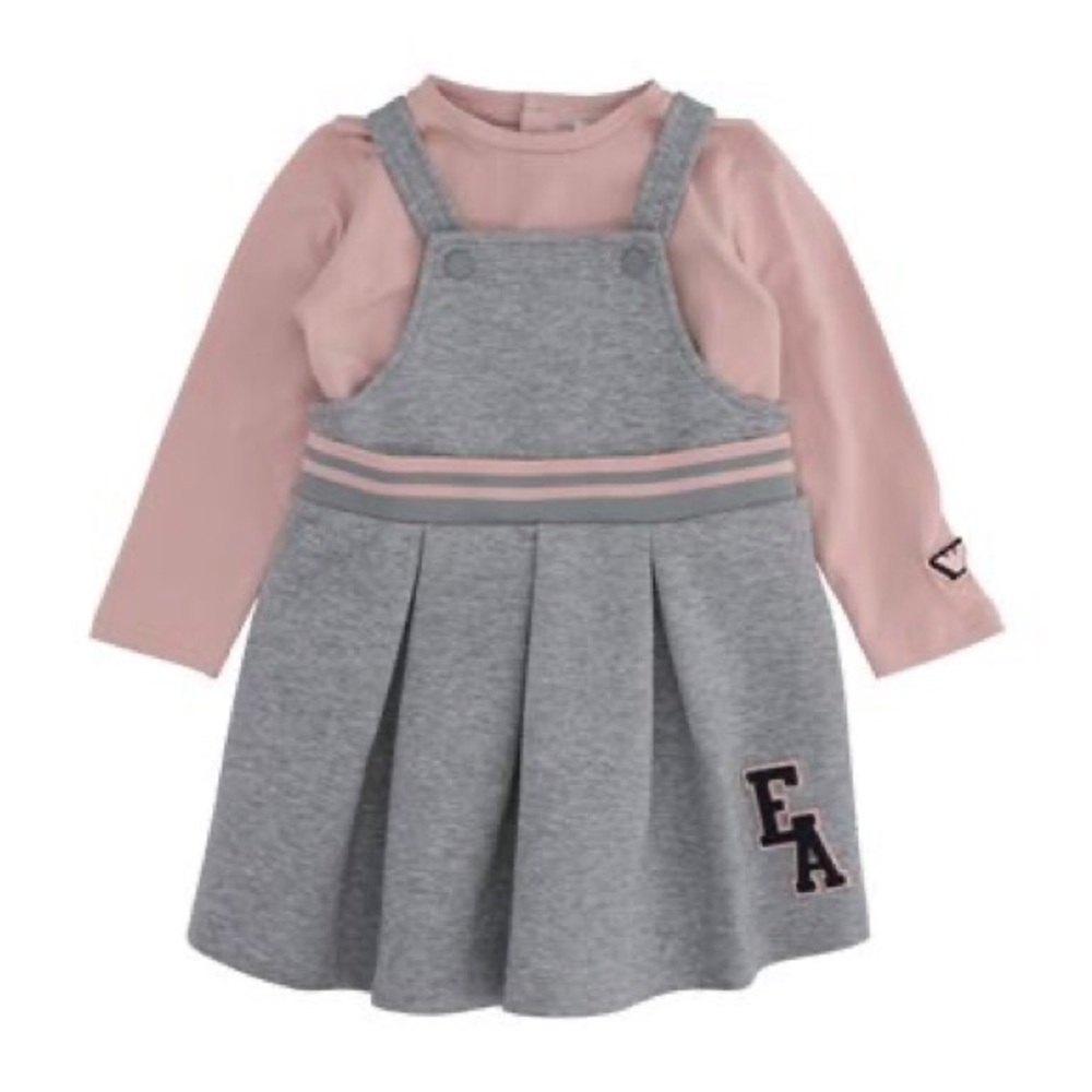 Emporio Armani Pink and Gray Kids Dress
